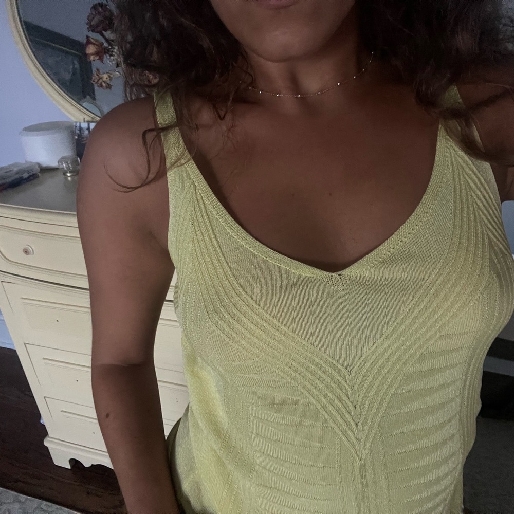 Escada Light Yellow Knit Tank Top